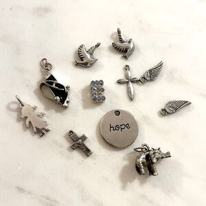 Silver Tone Charms and Pendants Lot